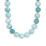 Mixed Shape Chunky Stone Necklace | 12mm 14k Gold Plated, Larimar, Apatite