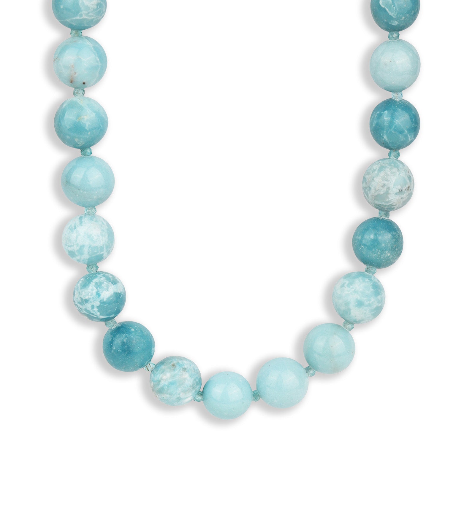 Mixed Shape Chunky Stone Necklace | 12mm 14k Gold Plated, Larimar, Apatite