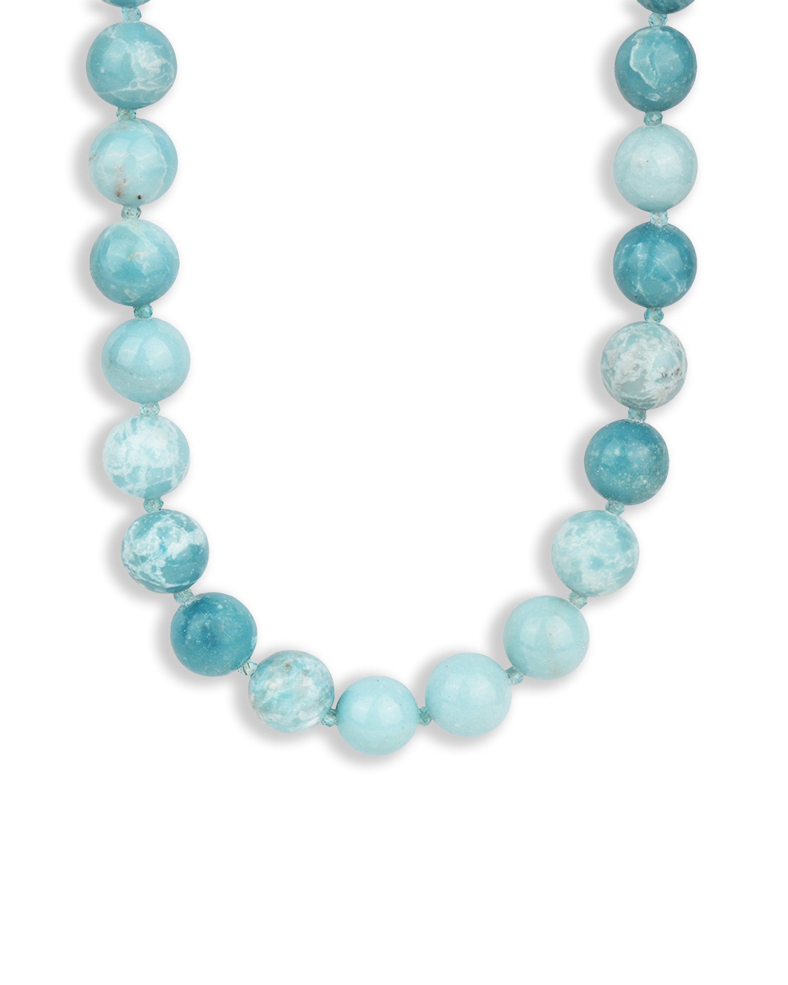 Mixed Shape Chunky Stone Necklace | 12mm 14k Gold Plated, Larimar, Apatite