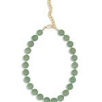 Mixed Shape Chunky Stone Necklace | 12mm 14k Gold Plated, Green Aventurine, Moss Aquamarine