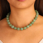 Lunita Luz-Green Aventurine Chunky Beaded Necklace | 12mm-Necklaces-Blue Ruby Jewellery-Vancouver Canada