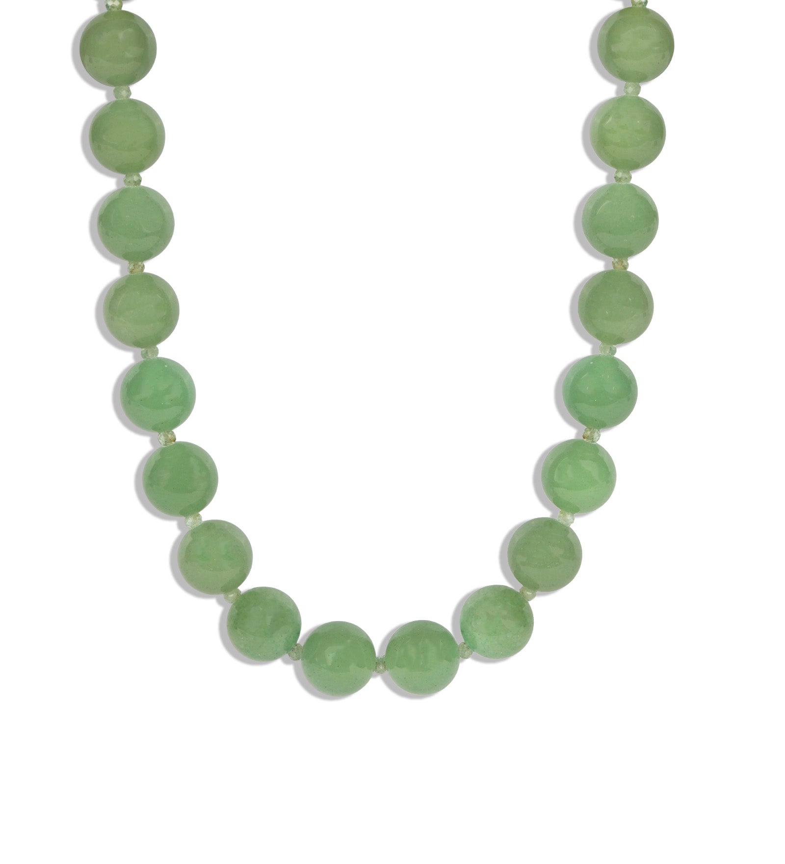 Mixed Shape Chunky Stone Necklace | 12mm 14k Gold Plated, Green Aventurine, Moss Aquamarine