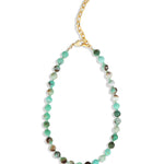 Mixed Shape Beaded Necklace | 8mm 14k Gold Plated, Chrysoprase