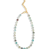Mixed Shape Beaded Necklace | 8mm 14k Gold Plated, Amazonite, Moonstone