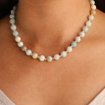 Lunita Luz-Multi Amazonite Beaded Necklace | 8mm-Necklaces-Blue Ruby Jewellery-Vancouver Canada