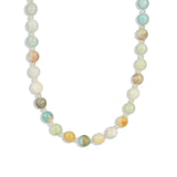 Faceted Mixed Shape Beaded Necklace | 8mm 14k Gold Plated, Amazonite, Moonstone