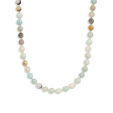 Lunita Luz-Multi Amazonite Extra Long Beaded Necklace | 6mm-Necklaces-14k Gold Plated, Amazonite, Moonstone-Blue Ruby Jewellery-Vancouver Canada