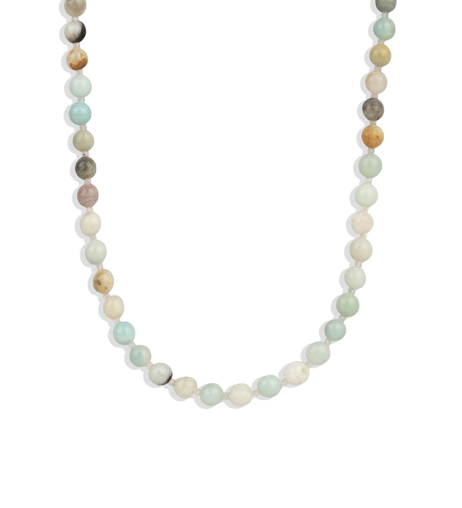 Lunita Luz-Multi Amazonite Extra Long Beaded Necklace | 6mm-Necklaces-14k Gold Plated, Amazonite, Moonstone-Blue Ruby Jewellery-Vancouver Canada