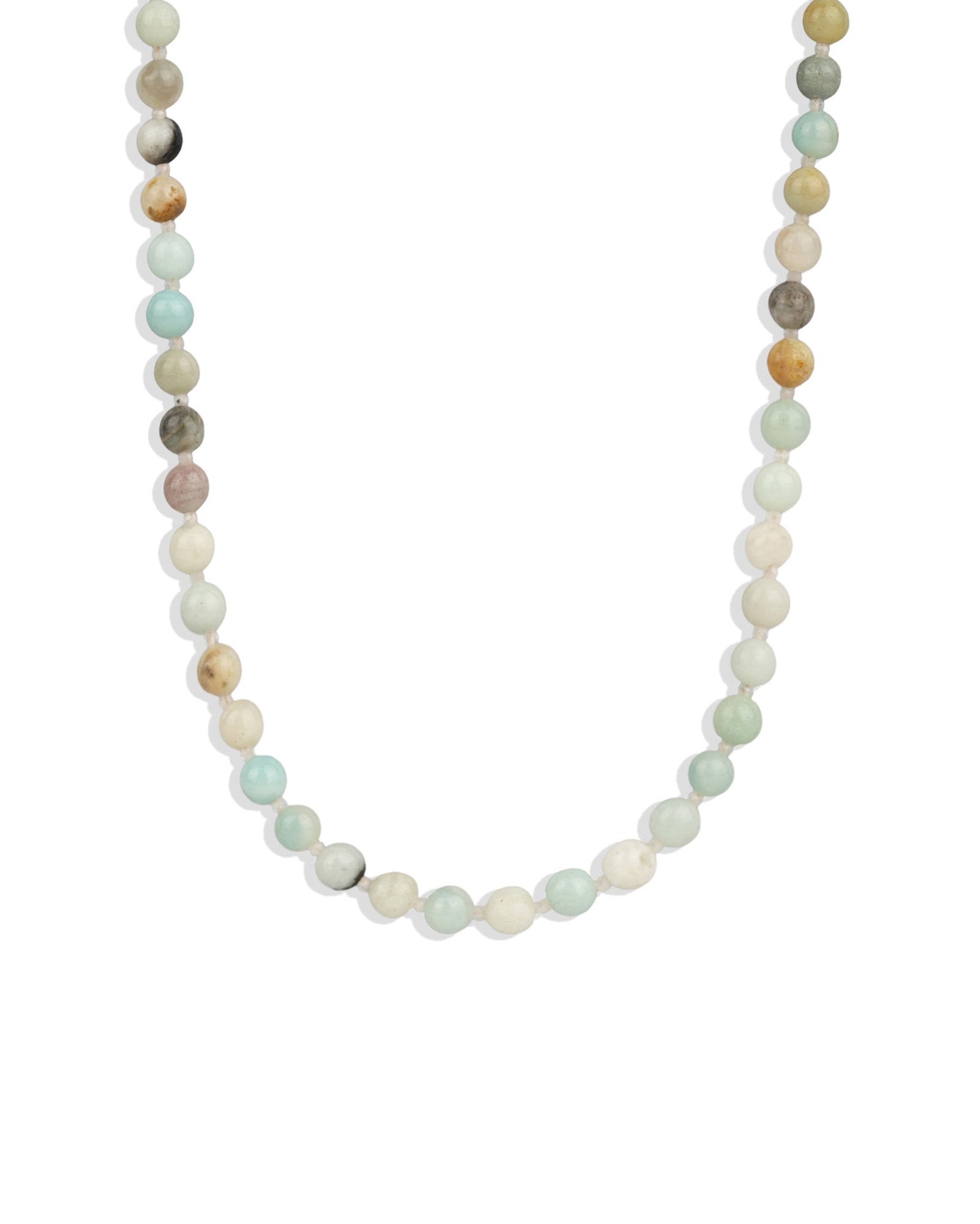 Lunita Luz-Multi Amazonite Extra Long Beaded Necklace | 6mm-Necklaces-14k Gold Plated, Amazonite, Moonstone-Blue Ruby Jewellery-Vancouver Canada
