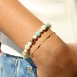 Amazonite Stone Stretch Bracelet | Small 14k Gold Filled, Amazonite