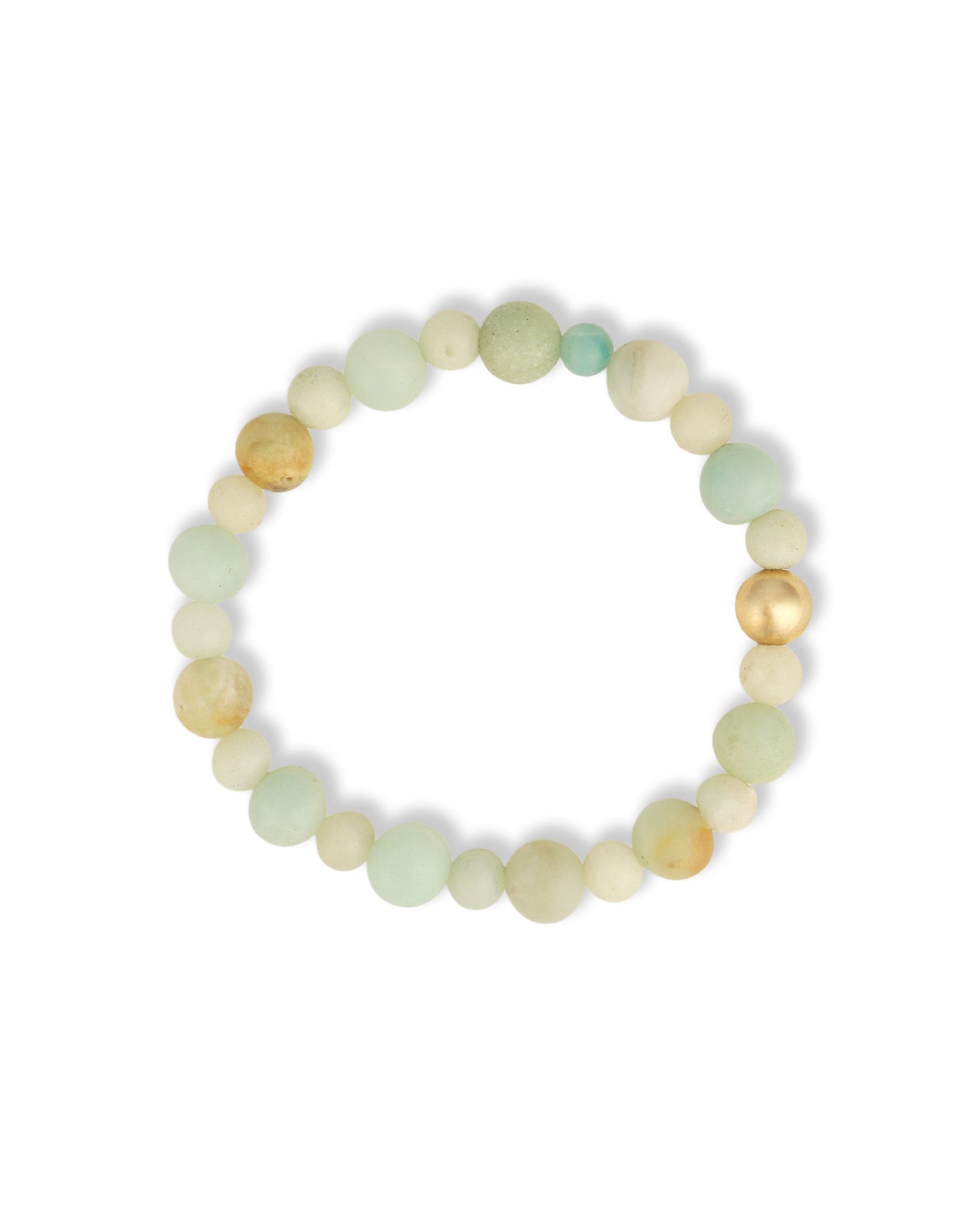 Amazonite Stone Stretch Bracelet | Small 14k Gold Filled, Amazonite