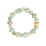 Amazonite Stone Stretch Bracelet | Medium 14k Gold Filled, Amazonite