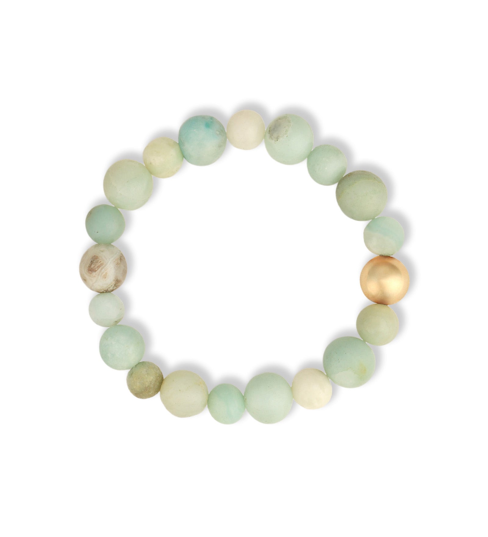 Amazonite Stone Stretch Bracelet | Medium 14k Gold Filled, Amazonite