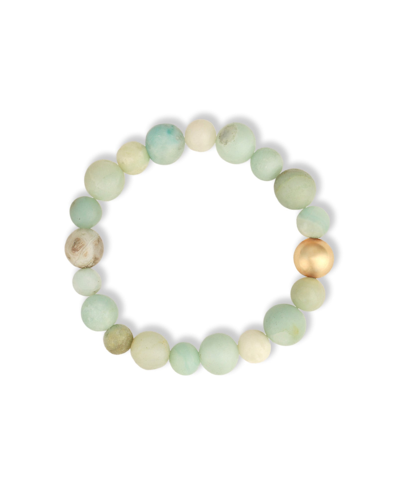 Amazonite Stone Stretch Bracelet | Medium 14k Gold Filled, Amazonite