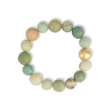 Amazonite Stone Stretch Bracelet | Large 14k Gold Filled, Amazonite