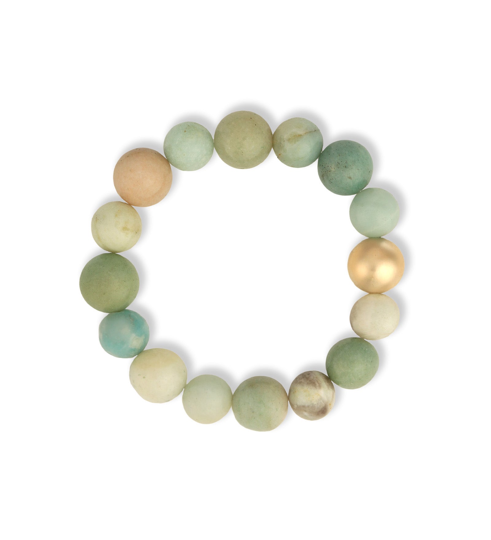 Amazonite Stone Stretch Bracelet | Large 14k Gold Filled, Amazonite