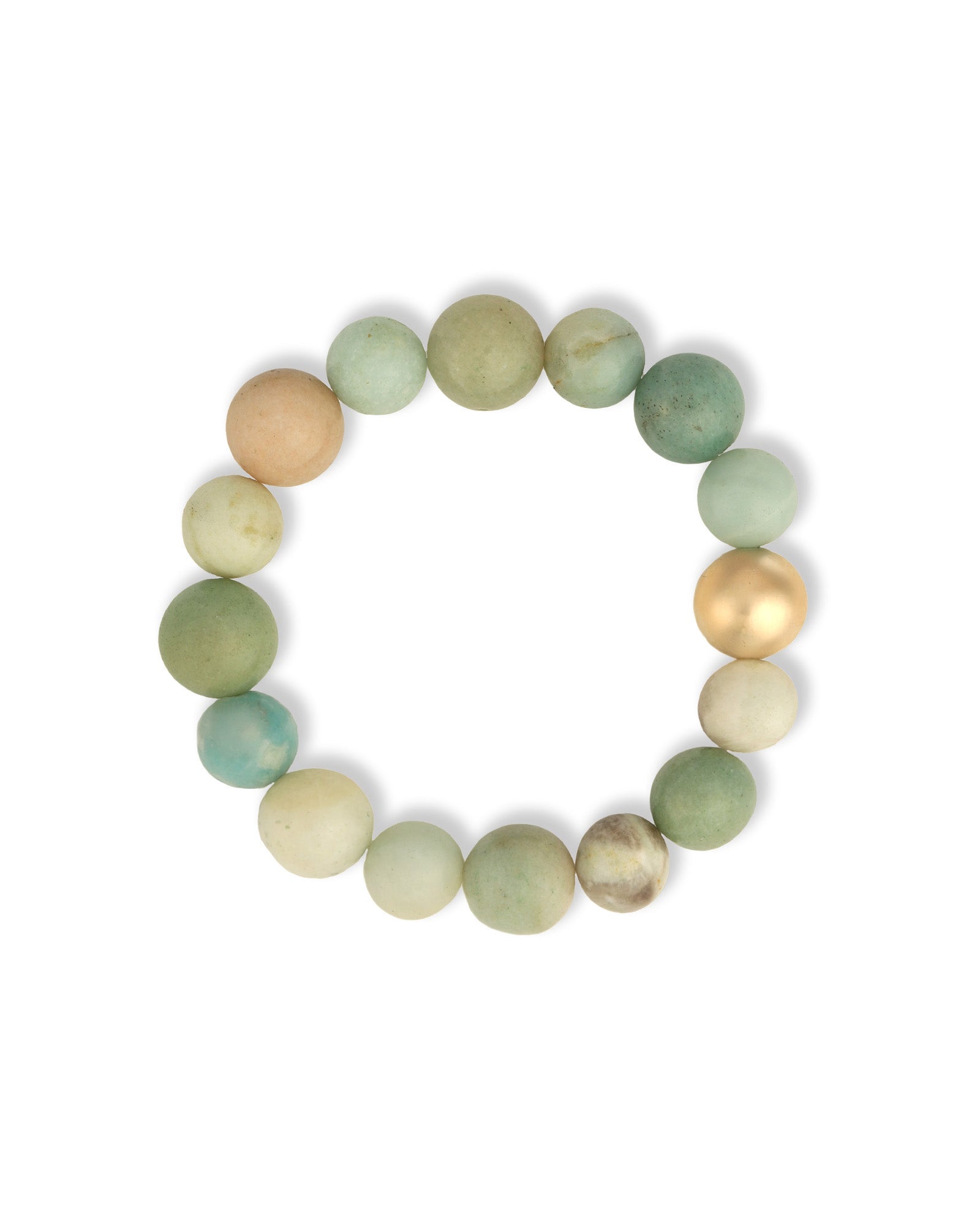 Amazonite Stone Stretch Bracelet | Large 14k Gold Filled, Amazonite