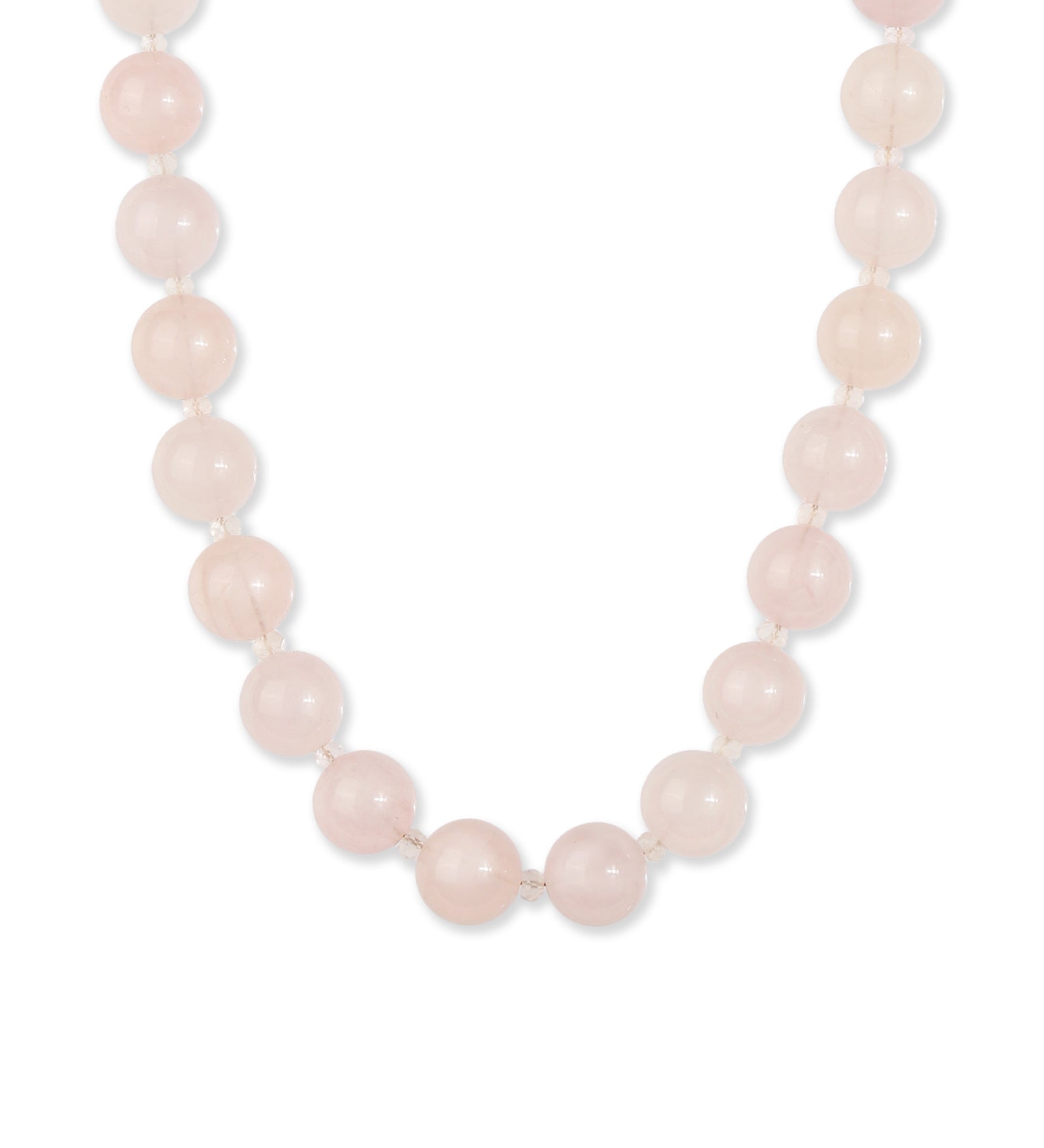 Lunita Luz-Rose Quartz Chunky Beaded Necklace | 12mm-Necklaces-14k Gold Plated, Rose Quartz-Blue Ruby Jewellery-Vancouver Canada
