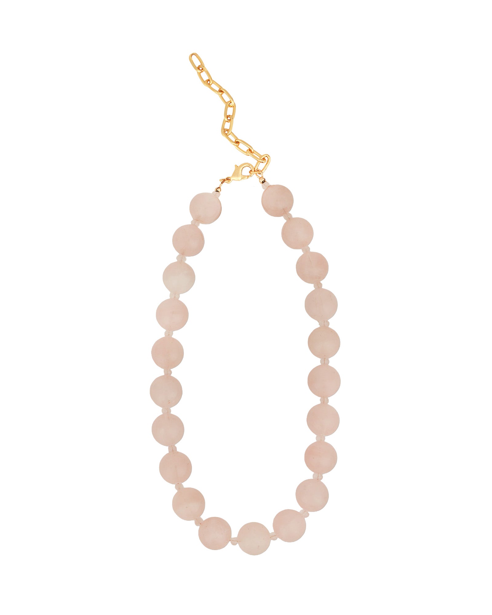 Lunita Luz-Rose Quartz Chunky Beaded Necklace | 14mm-Necklaces-Blue Ruby Jewellery-Vancouver Canada