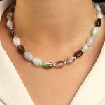 Lunita Luz-Australian Jade Oval Beaded Necklace-Necklaces-Blue Ruby Jewellery-Vancouver Canada