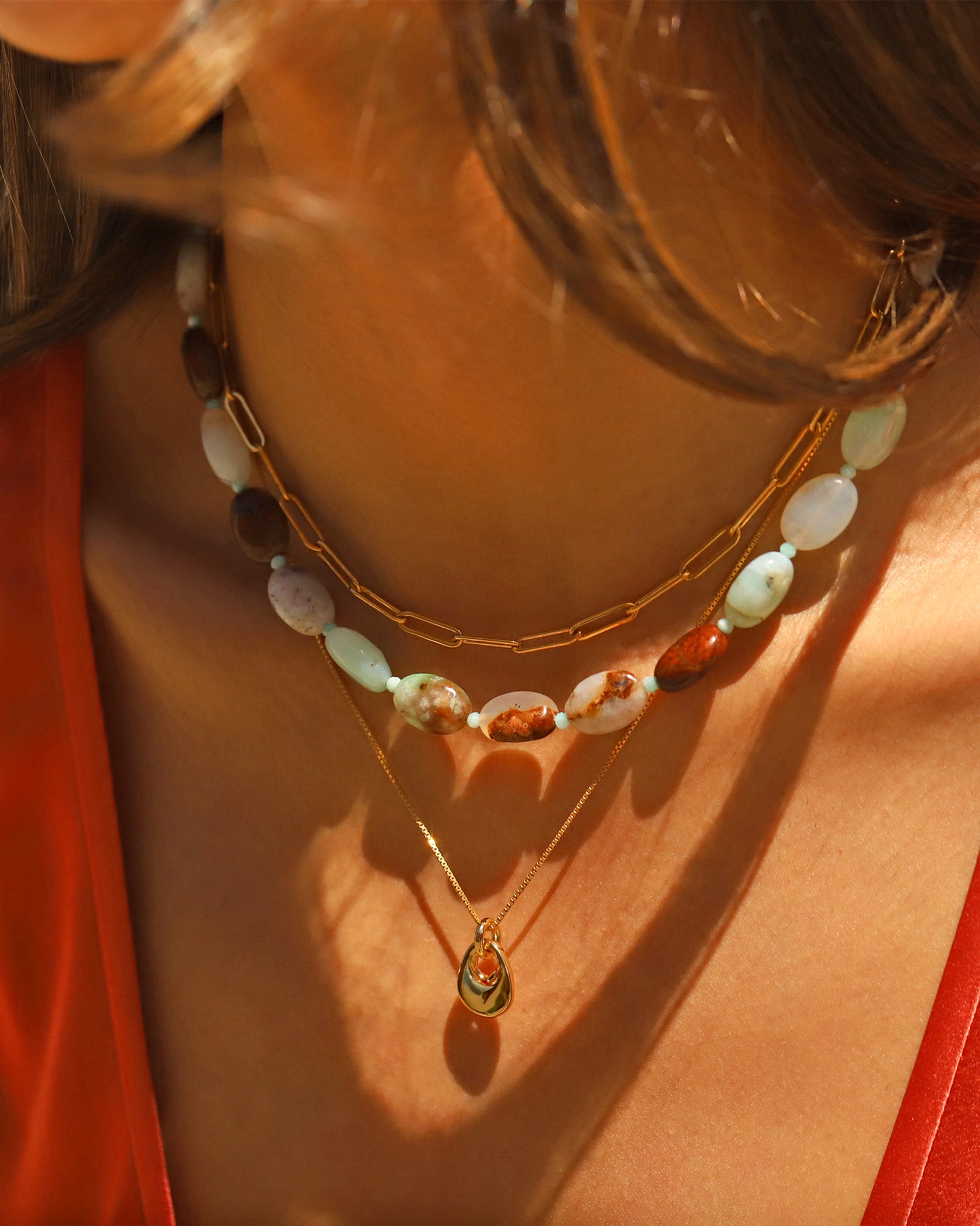 Lunita Luz-Australian Jade Oval Beaded Necklace-Necklaces-Blue Ruby Jewellery-Vancouver Canada