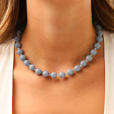 Angelite Chunky Beaded Necklace | 10mm