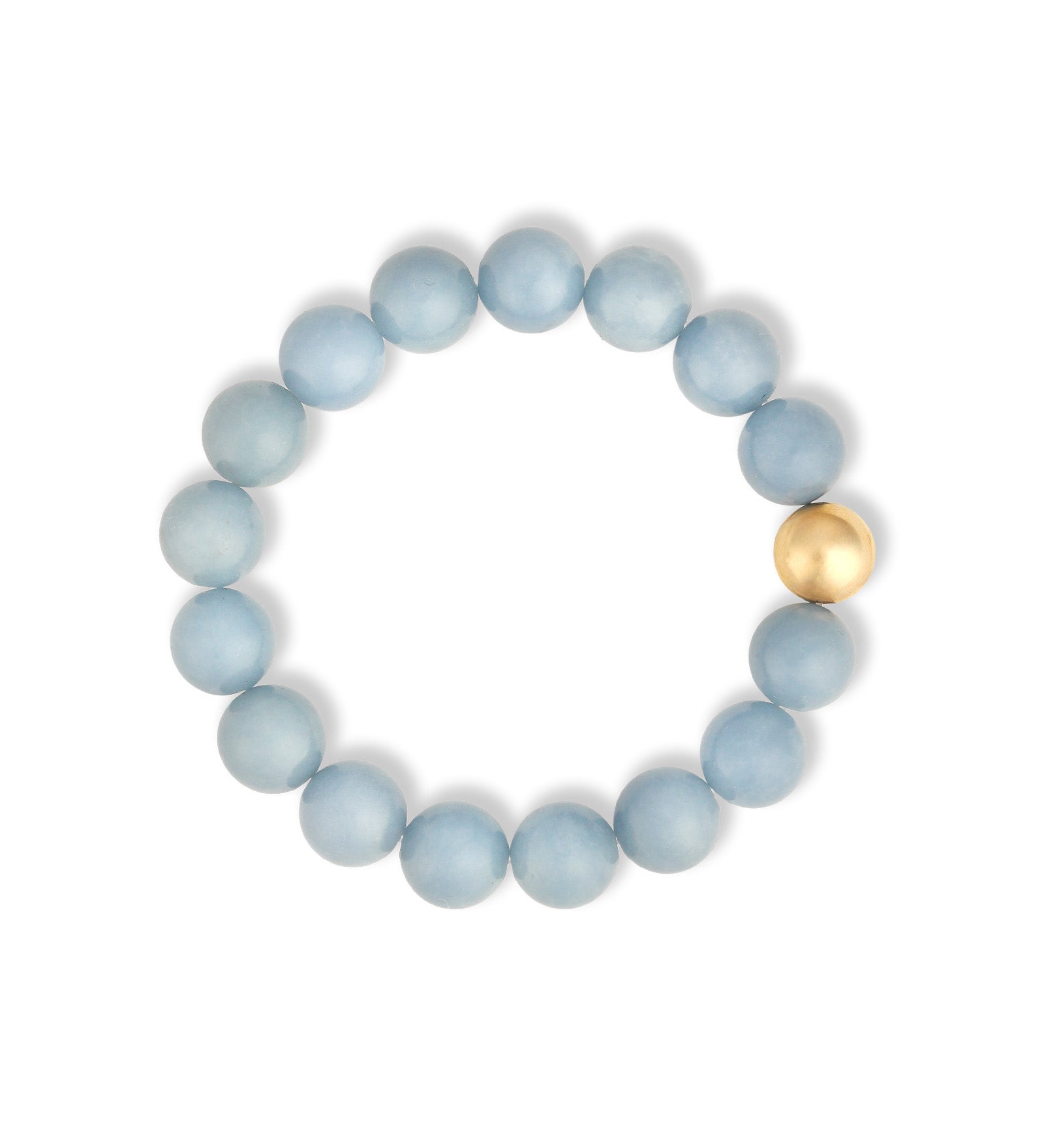 Angelite Stone Stretch Bracelet 14k Gold Filled, Angelite