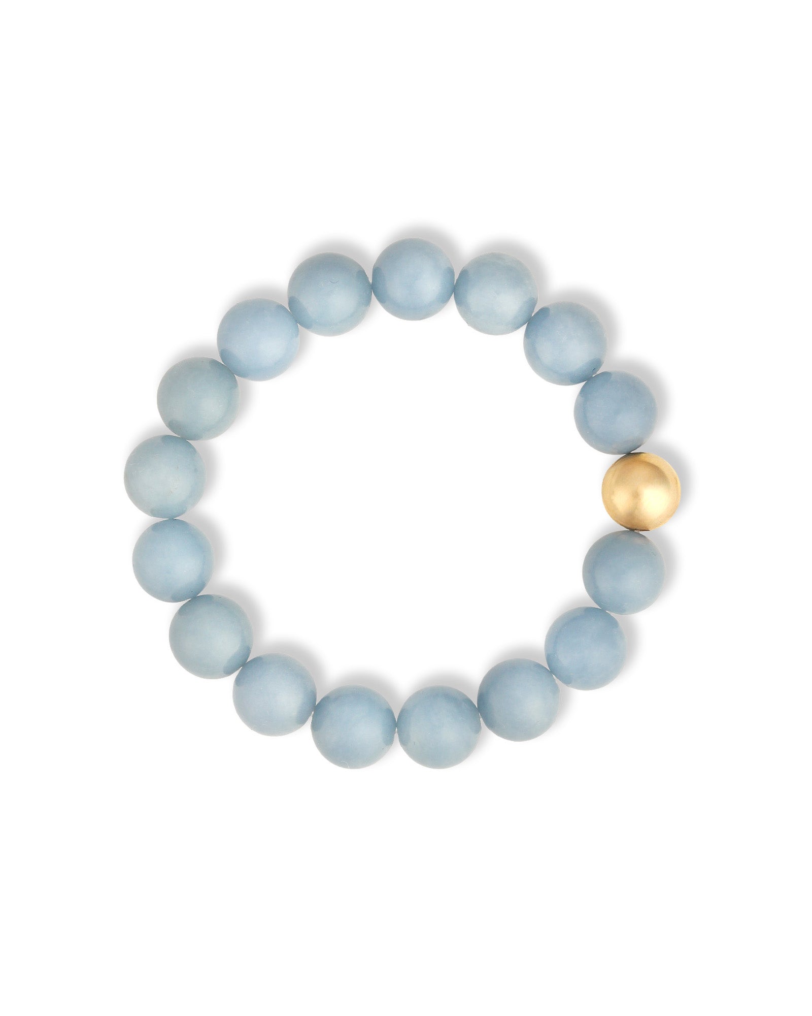 Angelite Stone Stretch Bracelet 14k Gold Filled, Angelite