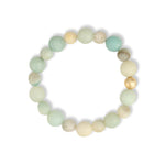 Amazonite Facted Stone Stretch Bracelet 14k Gold Filled, Amazonite