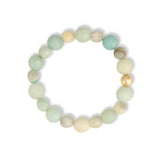 Amazonite Facted Stone Stretch Bracelet 14k Gold Filled, Amazonite