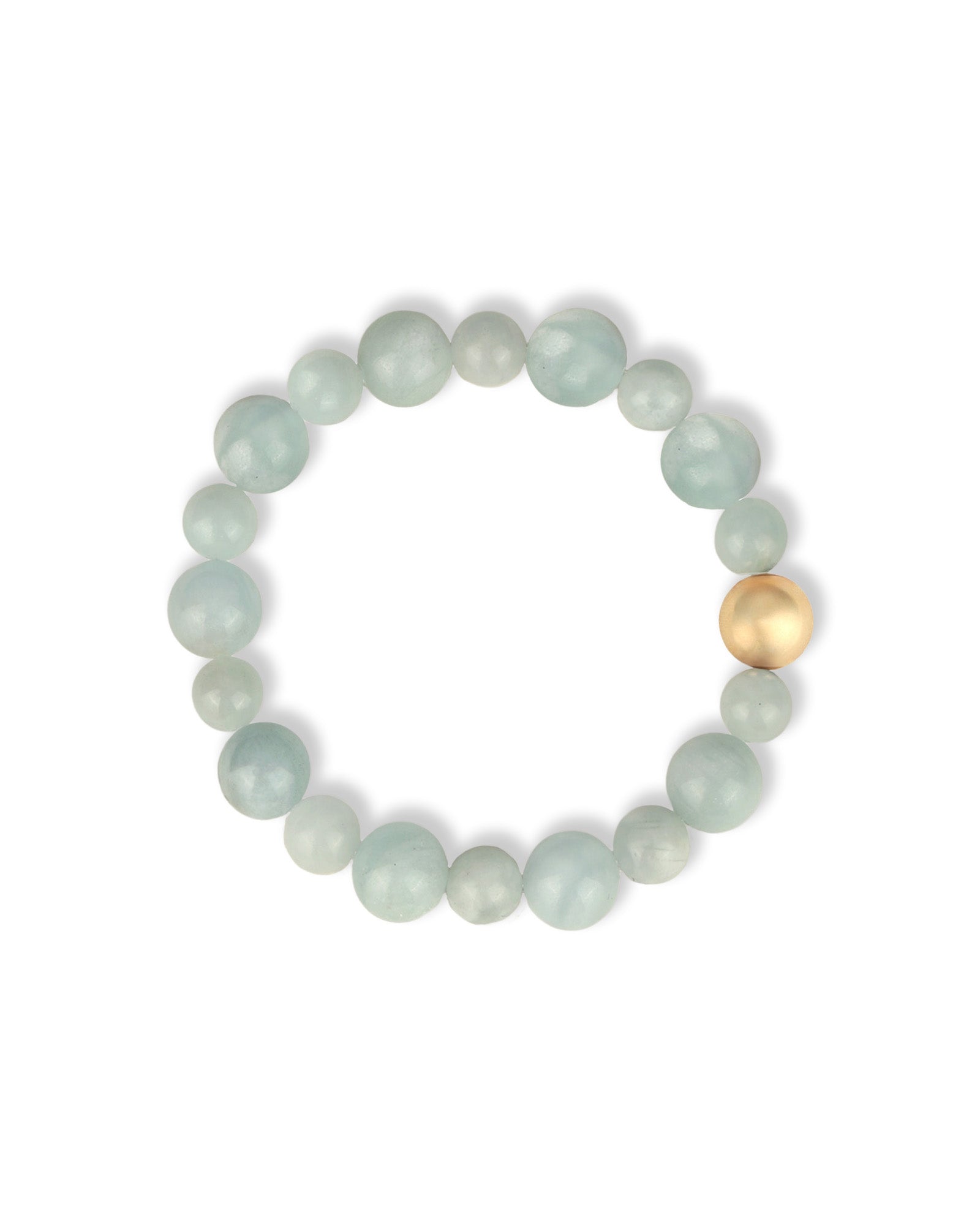 Aquamarine Stone Stretch Bracelet 14k Gold Filled, Aquamarine