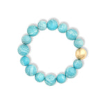 Larimar Stone Stretch Bracelet 14k Gold Filled, Larimar