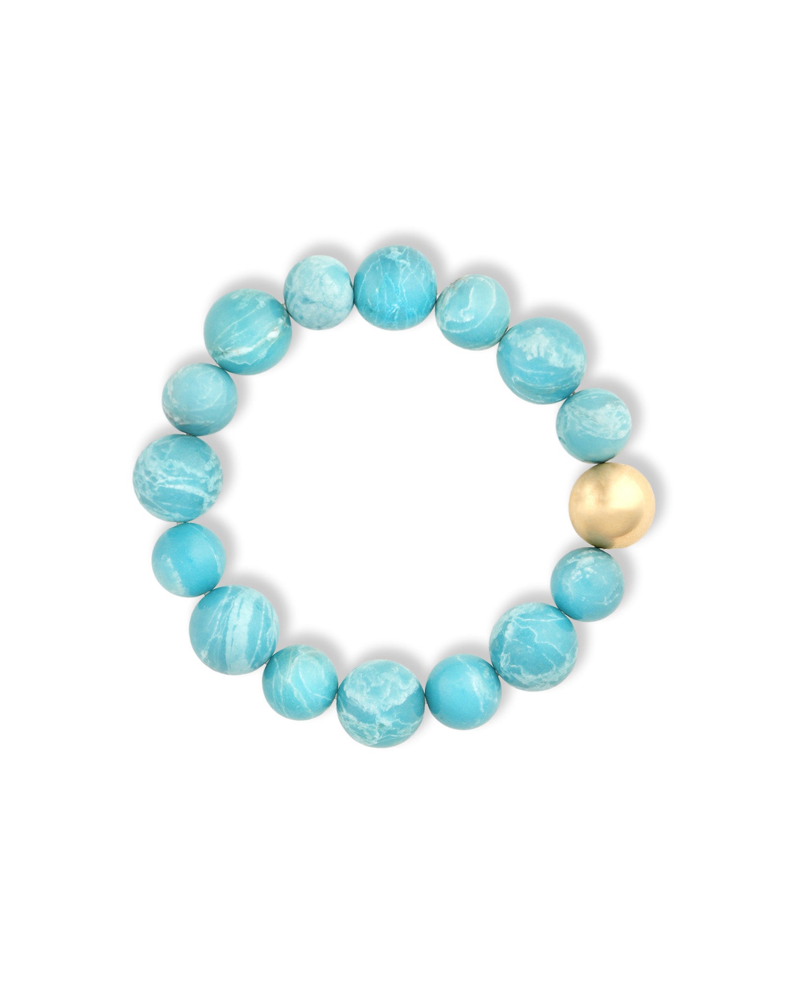 Larimar Stone Stretch Bracelet 14k Gold Filled, Larimar