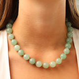 Green Aventurine Chunky Beaded Necklace | 14mm