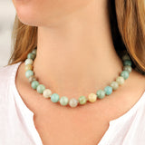 Lunita Luz-Multi Amazonite Chunky Beaded Necklace | 12mm-Necklaces-Blue Ruby Jewellery-Vancouver Canada