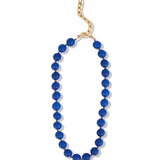 Blue Jade Chunky Long  Beaded Necklace | 14mm