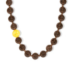 Ice Obsidian & Citrine Beaded Necklace 14k Gold Plated, Ice Obsidian, Citrine