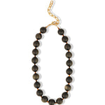 Golden Obsidian Chunky Beaded Necklace | 14mm 14k Gold Plated, Golden Obsidian, Tigers Eye