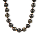 Golden Obsidian Chunky Beaded Necklace | 14mm 14k Gold Plated, Golden Obsidian, Tigers Eye