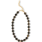 Golden Obsidian Chunky Beaded Necklace | 12mm 14k Gold Plated, Golden Obsidian, Tigers Eye