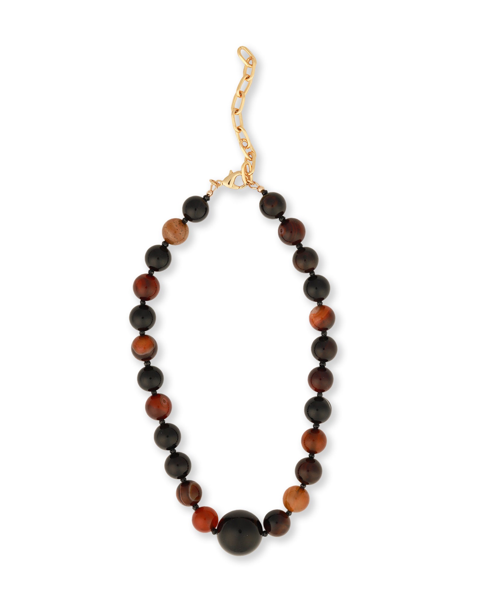 Lunita Luz-Dream Agate & Onyx Beaded Necklace-Necklaces-Blue Ruby Jewellery-Vancouver Canada