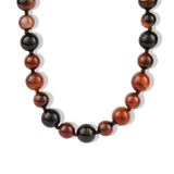 Dream Agate Mixed Size Beaded Necklace 14k Gold Plated, Dream Agate, Black Spinel
