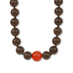 Lunita Luz-Ice Obsidian & Carnelian Beaded Necklace-Necklaces-14k Gold Plated, Ice Obsidian, Carnelian-Blue Ruby Jewellery-Vancouver Canada