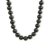 Green Goldstone Chunky Beaded Necklace | 12mm 14k Gold Plated, Green Goldstone, Green Sapphire
