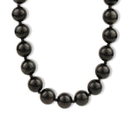 Rainbow Obsidian Chunky Beaded Necklace | 14mm 14k Gold Plated, Rainbow Obsidian, Black Spinel