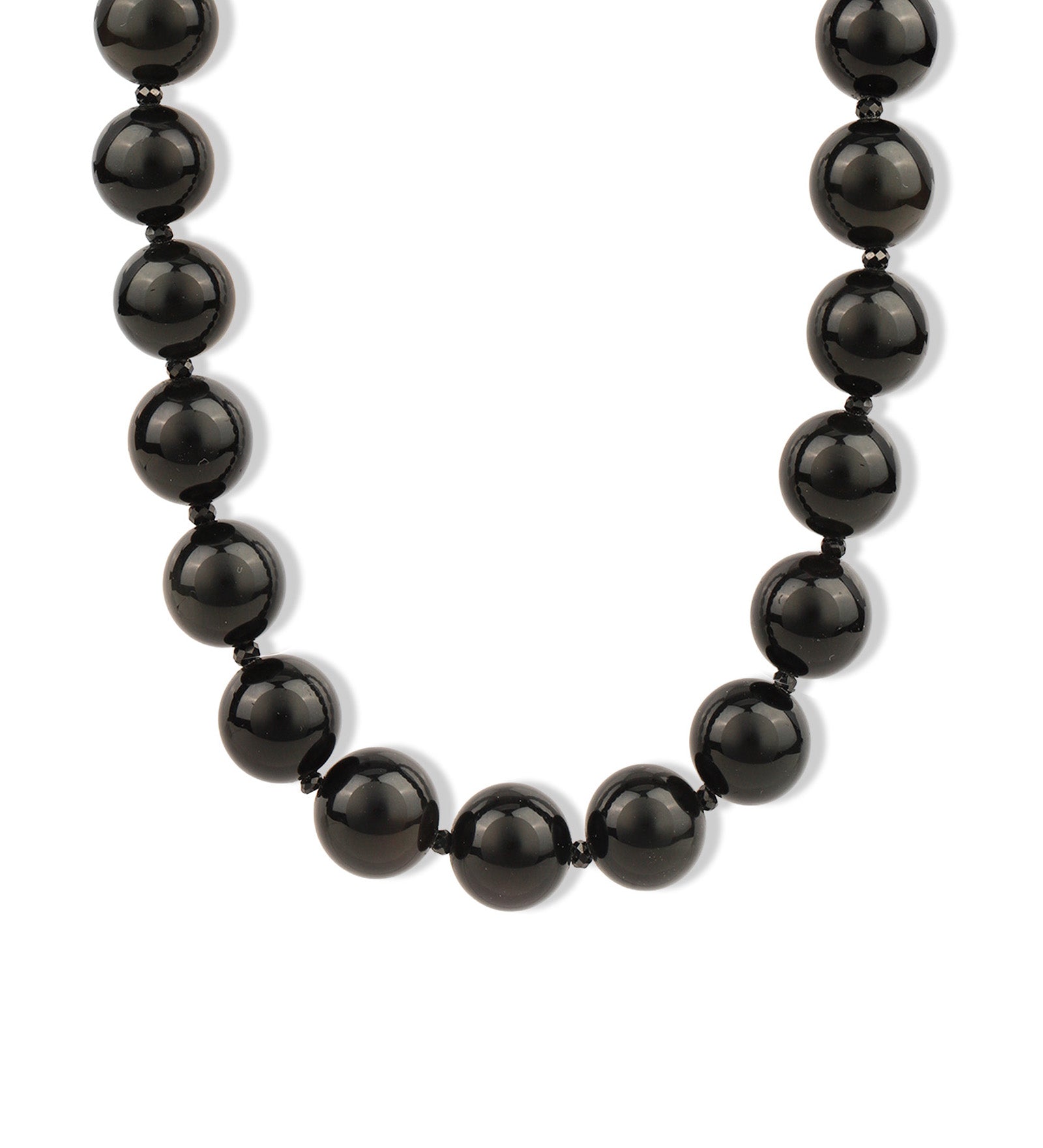 Rainbow Obsidian Chunky Beaded Necklace | 14mm 14k Gold Plated, Rainbow Obsidian, Black Spinel