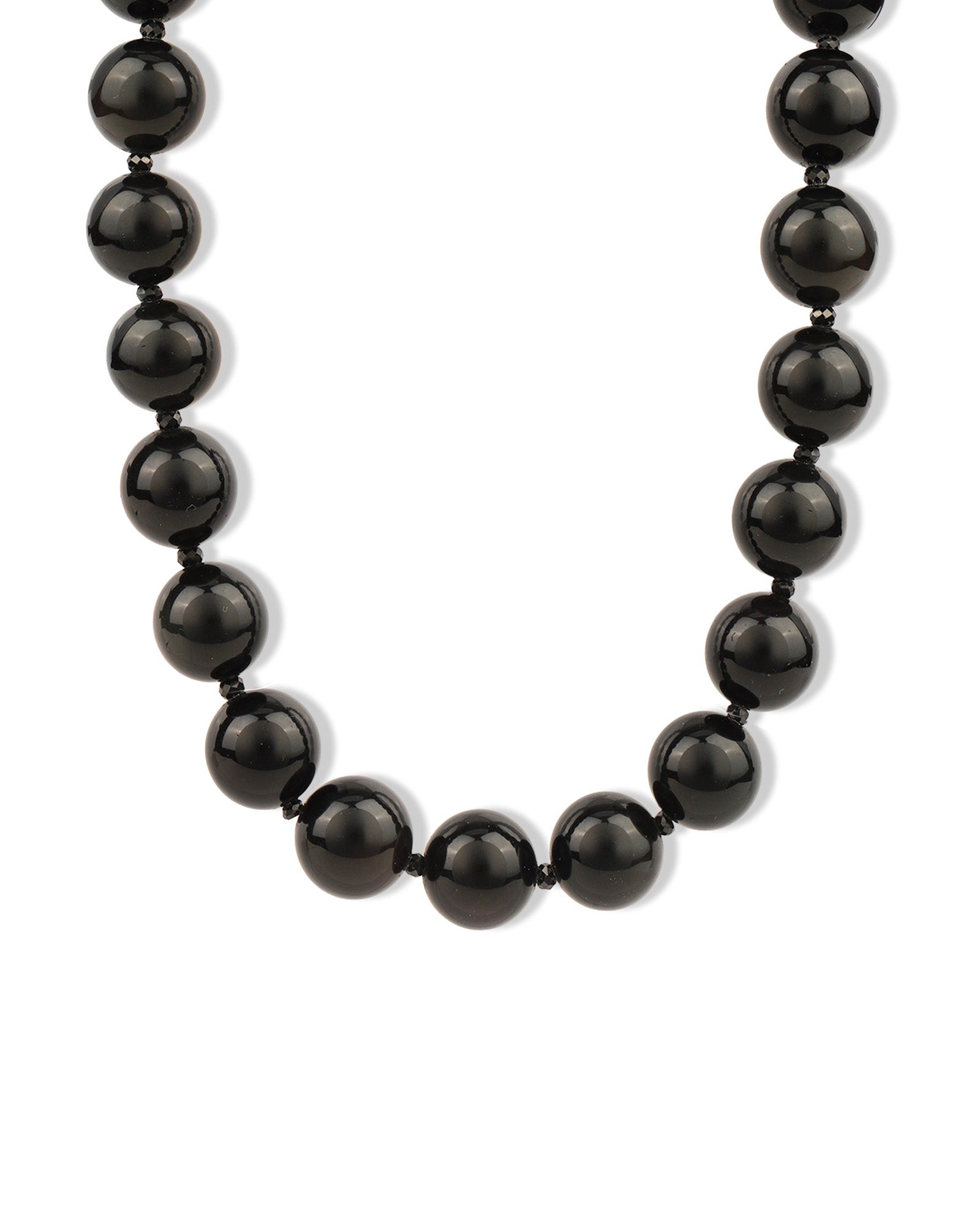 Rainbow Obsidian Chunky Beaded Necklace | 14mm 14k Gold Plated, Rainbow Obsidian, Black Spinel