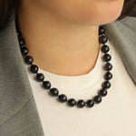 Lunita Luz-Blue Goldstone Chunky Beaded Necklace | 12mm-Necklaces-Blue Ruby Jewellery-Vancouver Canada