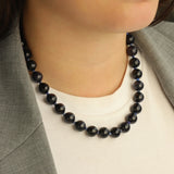 Lunita Luz-Blue Goldstone Chunky Beaded Necklace | 12mm-Necklaces-Blue Ruby Jewellery-Vancouver Canada