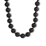 Blue Goldstone Chunky Beaded Necklace | 12mm 14k Gold Plated, Blue Goldstone, Lapis